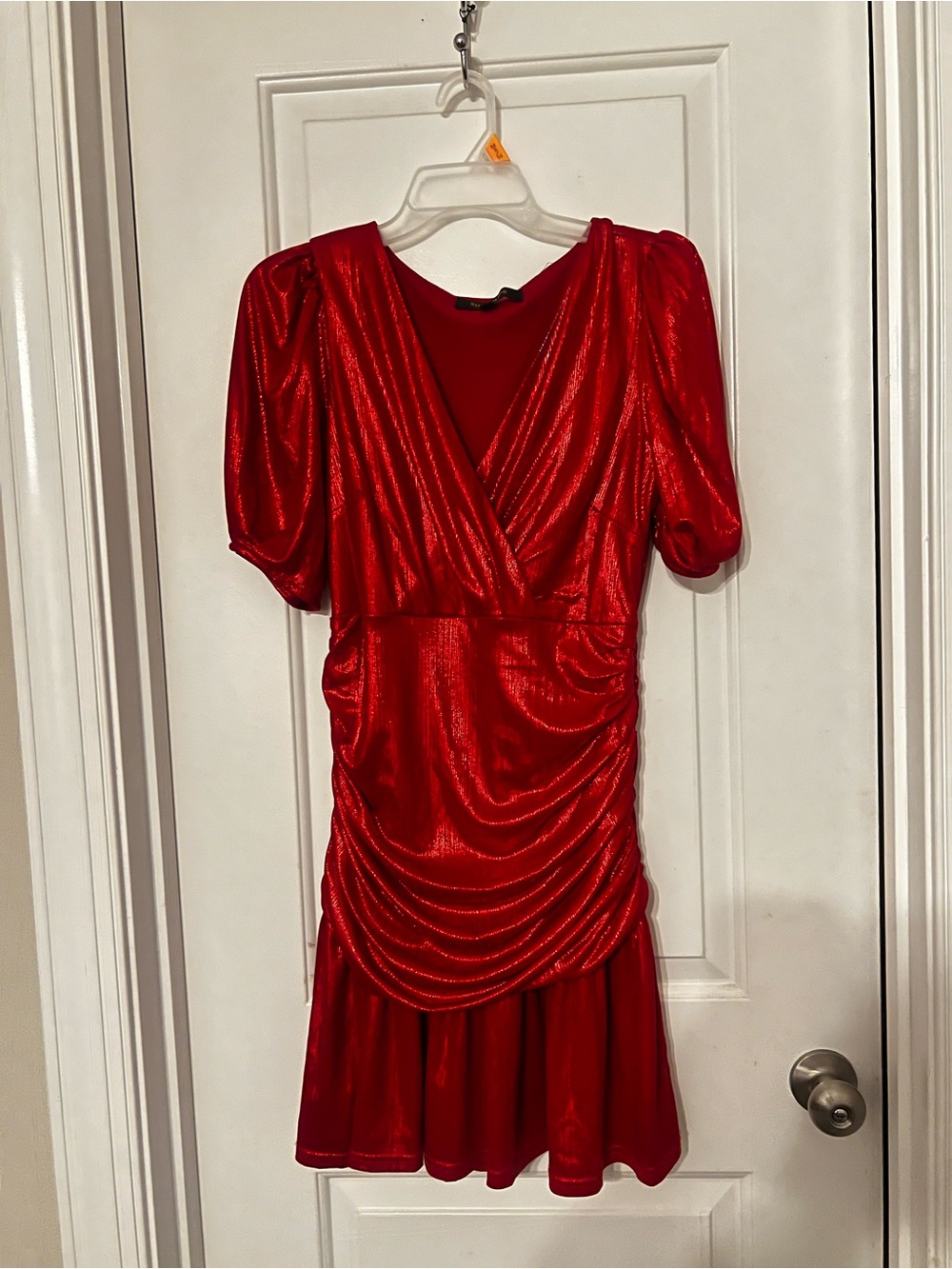 SUGARLIPS Tabby Metallic Ribbed Ruched Mini Mermaid Dress| medium - Picture 2 of 7